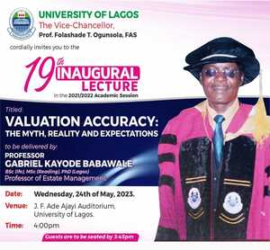 19th Inaugural Lecture titled Valuation Accuracy: The Myth, Reality and Expectations